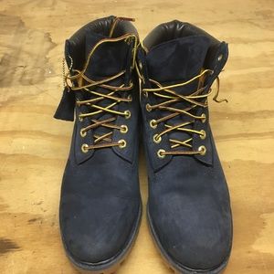 Blue timberland boots